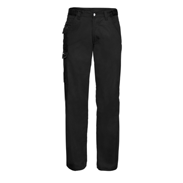 Picture of 001MR BLACK  REGULAR LENGTH POLY/COTTON TWILL WORKWEAR TROUSERS