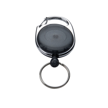 Picture of Gerlos Roller Clip Keyring Chain In Black Solid